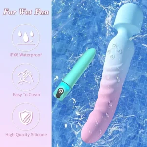 G-Spot Vibrator and Bullet Vibrator Set, 7 Vibration Modes, Waterproof and Heating Wand Massager, Ideal for Women or Couples
