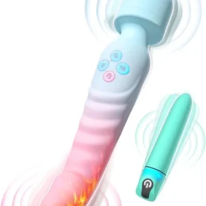 G-Spot Vibrator and Bullet Vibrator Set, 7 Vibration Modes, Waterproof and Heating Wand Massager, Ideal for Women or Couples