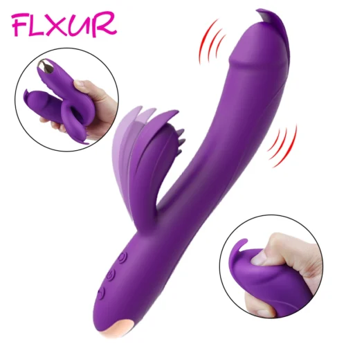 FLXUR Dildo Rabbit Vibrator for Women Silicone Erotic Adult Product Vagina Clitoris Massager Female Masturbator