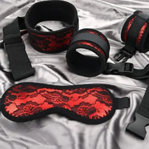 Bondage Gear Sex BDSM Kit Adult Handcuffs Restraint Straps Eye Mask Collars for Couples Sex Bondage Wrists Cuffs Couple Games