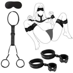 Binding Strap Erotic Toys Kits Adjustable Reverse Handcuffs Eye Mask Toy For Couples BDSM Bind Belt Leg Cuff Sex Adult Toys 18+