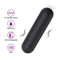 10-Speed Mini Bullet Vibrator Rechargeable Wireless Vibrating Anal Bullet Clitoral Stimulator Dildo Adult Sex Toys for Women