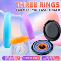 3Pcs Penis Ring For Men Delayed Ejaculation Enhance Erection Cock Lasting Trainer Semen Lock Ring Reusable