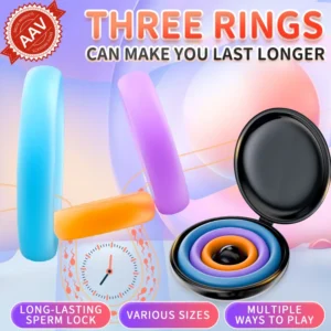 Upgraded small 3-piece penis ring sex toy for gay men with delayed ejaculation, masturbation vibrator, and other sexual products