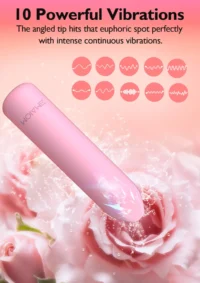 Small Bullet Vibrator for Women: Waterproof Mini Clit Vibrator with 10 Modes, Full Silicone Vibrating Finger Massager for G Spo