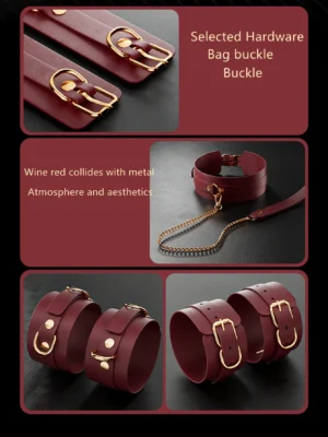 Exotic sex toys, leather plush sexy bondage bundle set, gag, whip, butt plug, sex toys for women, nipple clips, erotic sex toys