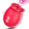 Enhanced Rose Dildo Vibrator: 18 Exhilarating Sucking & Vibrating Modes for Intense Clitoral & Nipple Stimulation - Ideal for Women, Couples in Adult Sex Games