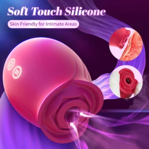 Enhanced Rose Dildo Vibrator: 18 Exhilarating Sucking & Vibrating Modes for Intense Clitoral & Nipple Stimulation - Ideal for Women, Couples in Adult Sex Games