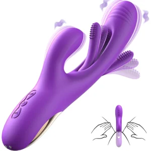 3 in 1 Tongue Licking Flapping Vibrator Dildo Rabbit Sex Toys - G Spot Vibrator Massager for Women Clitoral Nipple Stimulation