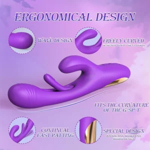 3 in 1 Tongue Licking Flapping Vibrator Dildo Rabbit Sex Toys - G Spot Vibrator Massager for Women Clitoral Nipple Stimulation