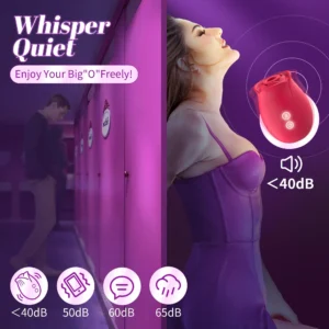 Enhanced Rose Dildo Vibrator: 18 Exhilarating Sucking & Vibrating Modes for Intense Clitoral & Nipple Stimulation - Ideal for Women, Couples in Adult Sex Games