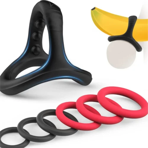 Silicone Cock Penis Rings with Enlargers Erection Enhancing Ultra Soft Long Lasting Stronger Adult Sex Toys for Men or Couples