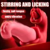 3 in 1 Tongue Swing Insertion Vibrator Nipple Clitoris Vaginal Stimulator Tongue Licking Vibrating Dildo Female Masturbator