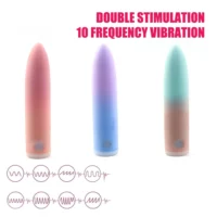 Female sex toys 10 frequency vibrating massager adult products gradient color bullet vibrator compact masturbator