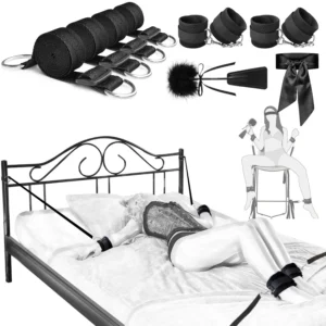 BDSM Restraints Bondage For Sex Toys Women Bed Bondage Straps Blindfold Feather Kit Adult Couples SM Game Sex Restraints Gear