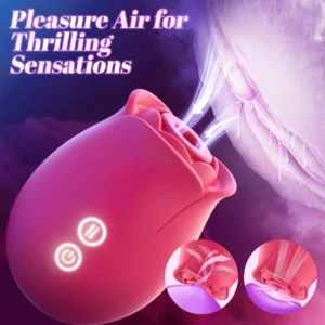 Enhanced Rose Dildo Vibrator: 18 Exhilarating Sucking & Vibrating Modes for Intense Clitoral & Nipple Stimulation - Ideal for Women, Couples in Adult Sex Games