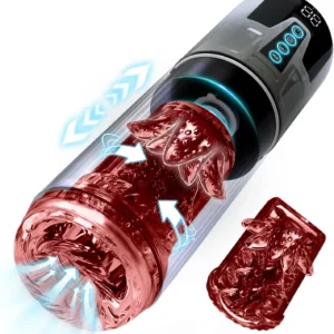 Upgrade Electric Automatic Male Masturbator Penis Pump with 7 Sucking 7 Thrusting Rotating Vibrator Modes Blowjob Adult Sex Toys