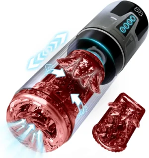 Upgrade Electric Automatic Male Masturbator Penis Pump with 7 Sucking 7 Thrusting Rotating Vibrator Modes Blowjob Adult Sex Toys